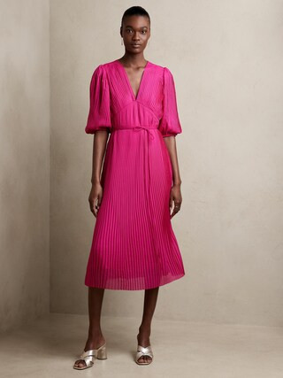 Pleated Midi Dress | Banana Republic Factory
