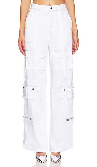 Randy Cargo Pants in White Satin | Revolve Clothing (Global)