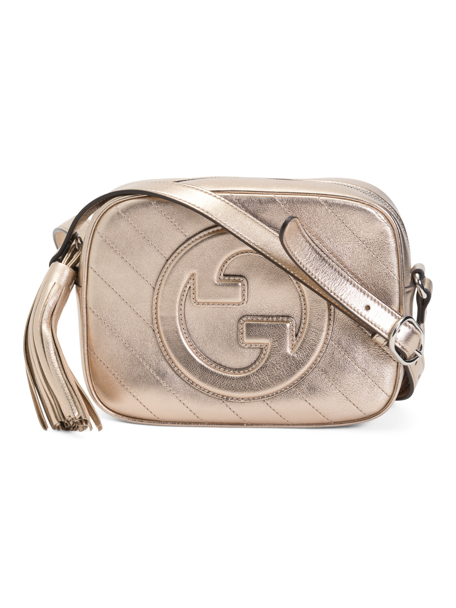 Made In Italy Leather Metallic Blondie Small Crossbody Shoulder Bag | TJ Maxx