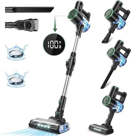 PRETTYCARE Cordless Vacuum Cleaner, Lightweight Stick Vacuum Cleaner with LED Display, Self-Stand... | Amazon (US)
