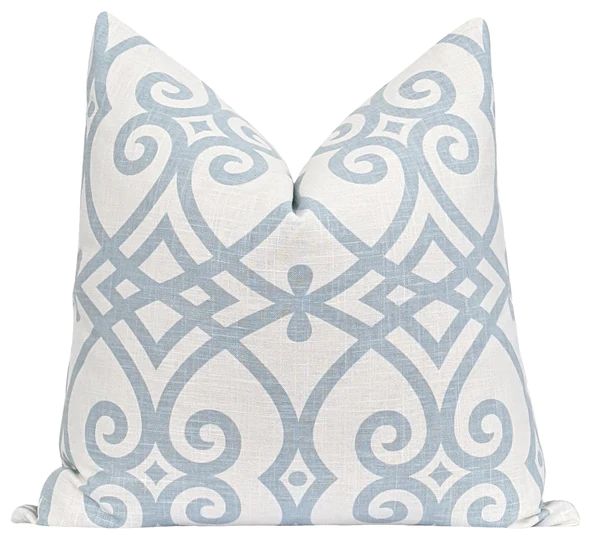 Ness Ice Blue Lattice Pillow | Land of Pillows