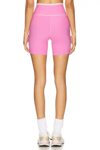 YEAR OF OURS Ribbed Two Tone Veronica Short in Year Pink & White from Revolve.com | Revolve Clothing (Global)