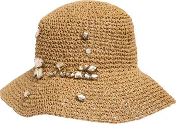 Rhinestone Straw Bucket Hat | Nordstrom Rack
