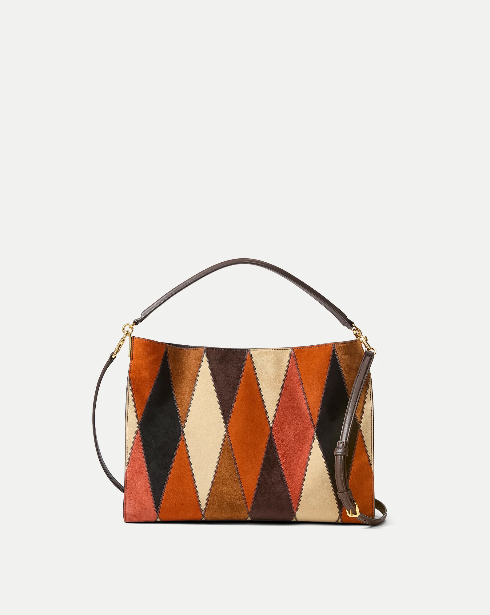 Veronica Beard Vida Patchwork Shoulder Bag Espresso Multi | Veronica Beard