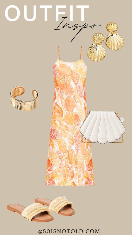 Resort Wear | Vacation Outfit Idea | Slip Dress | Date Night | Tropical Dress | Seashell Handbag 

#LTKTravel #LTKSeasonal #LTKOver40