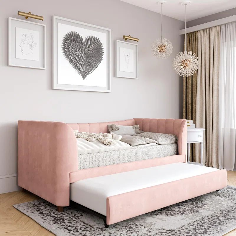 Valentina Twin  Upholstered Daybed with Trundle | Wayfair North America
