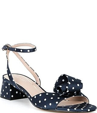 Cole Haan Florette Polka Dot Satin Ornamented Block Heel Dress Sandals - 11 | Dillard's
