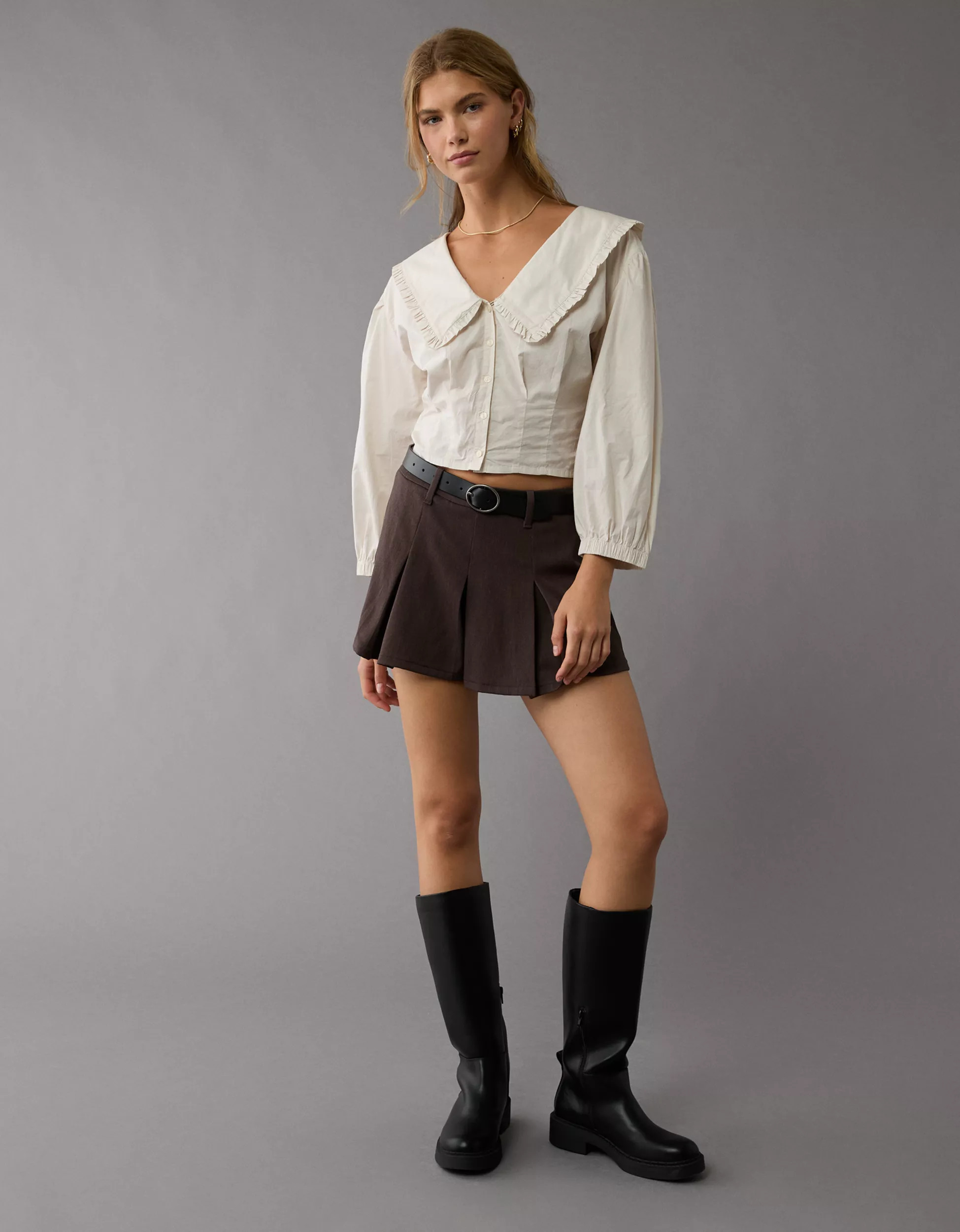 AE Oversized Collared Button-Up Shirt | American Eagle Outfitters (US & CA)