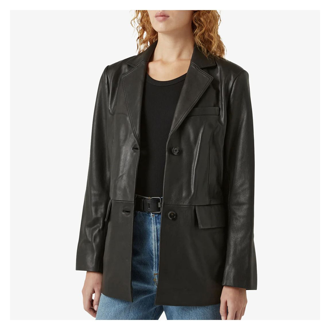 Belstaff Black Foil Leather Blazer - BrandAlley | BrandAlley