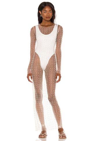 Beach Bunny Champagne Nights Mesh Dress in Nude from Revolve.com | Revolve Clothing (Global)