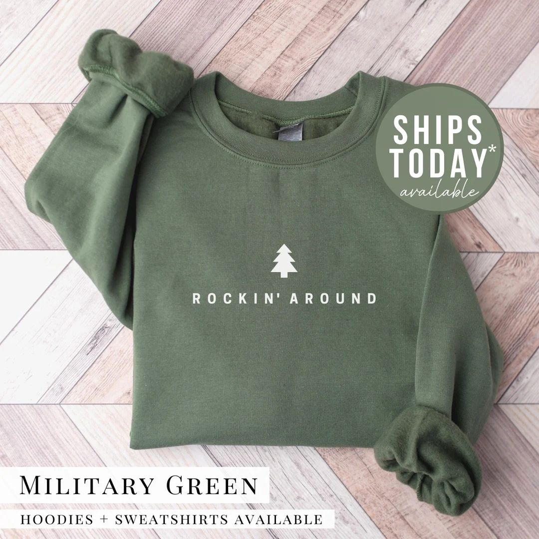 Christmas Tree Sweatshirt. Rockin Around the Christmas Tree - Etsy | Etsy (US)