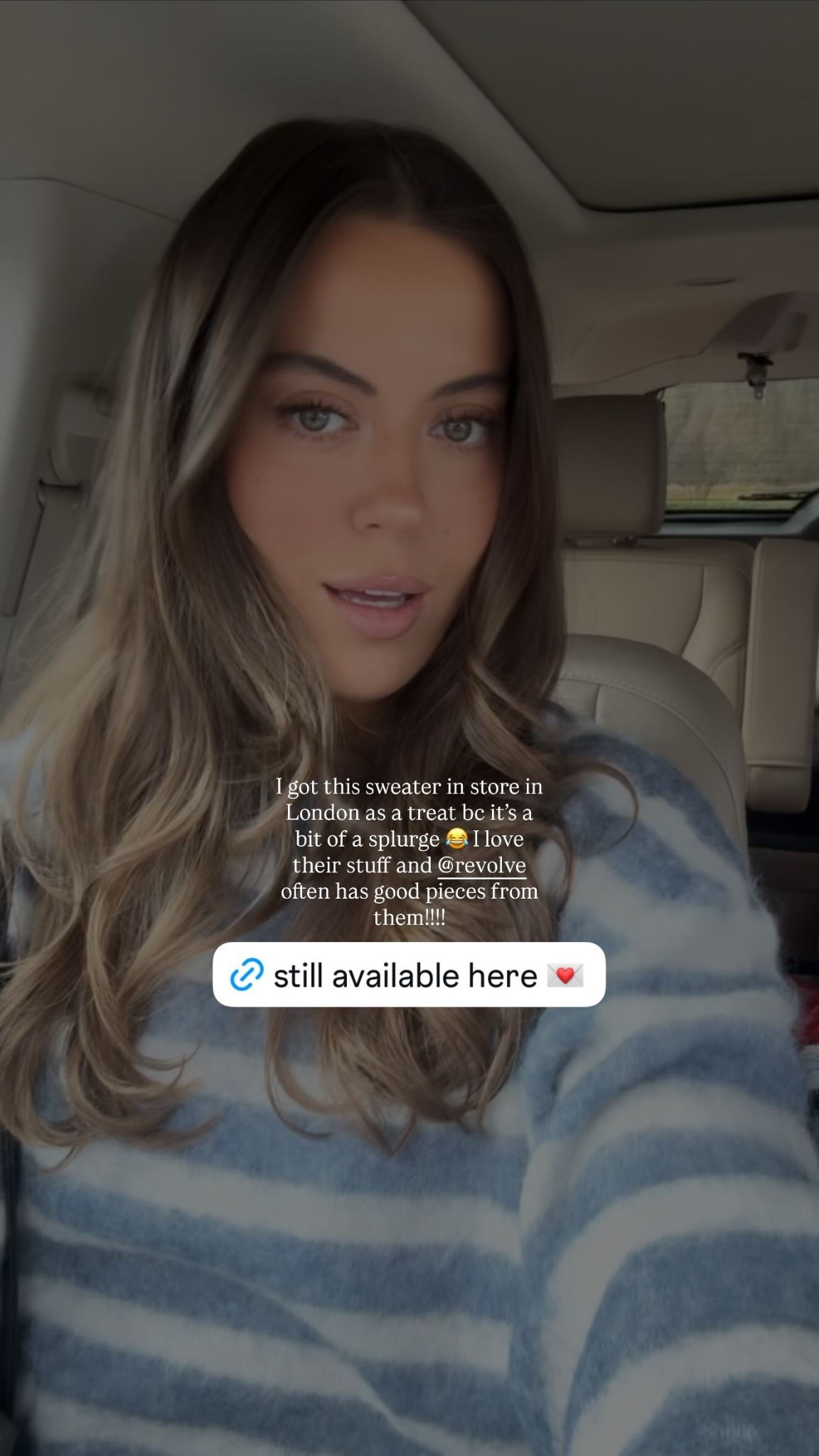 I got this sweater in store in London as a treat bc it’s a bit of a splurge 😂 I love their stuff and @revolve often has good pieces from them!!!!