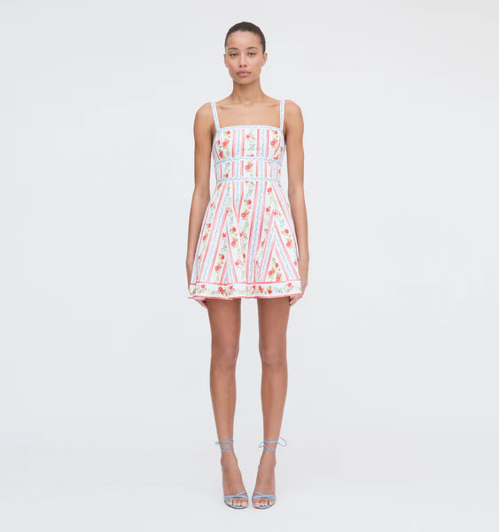 The Margot Mini Dress - Pomegranate Stripe | Hill House Home US