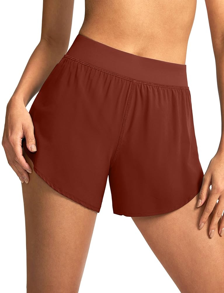 Soothfeel High Waisted Athletic Running Shorts for Women Dolphin Shorts High Split Quick Dry Gym ... | Amazon (US)