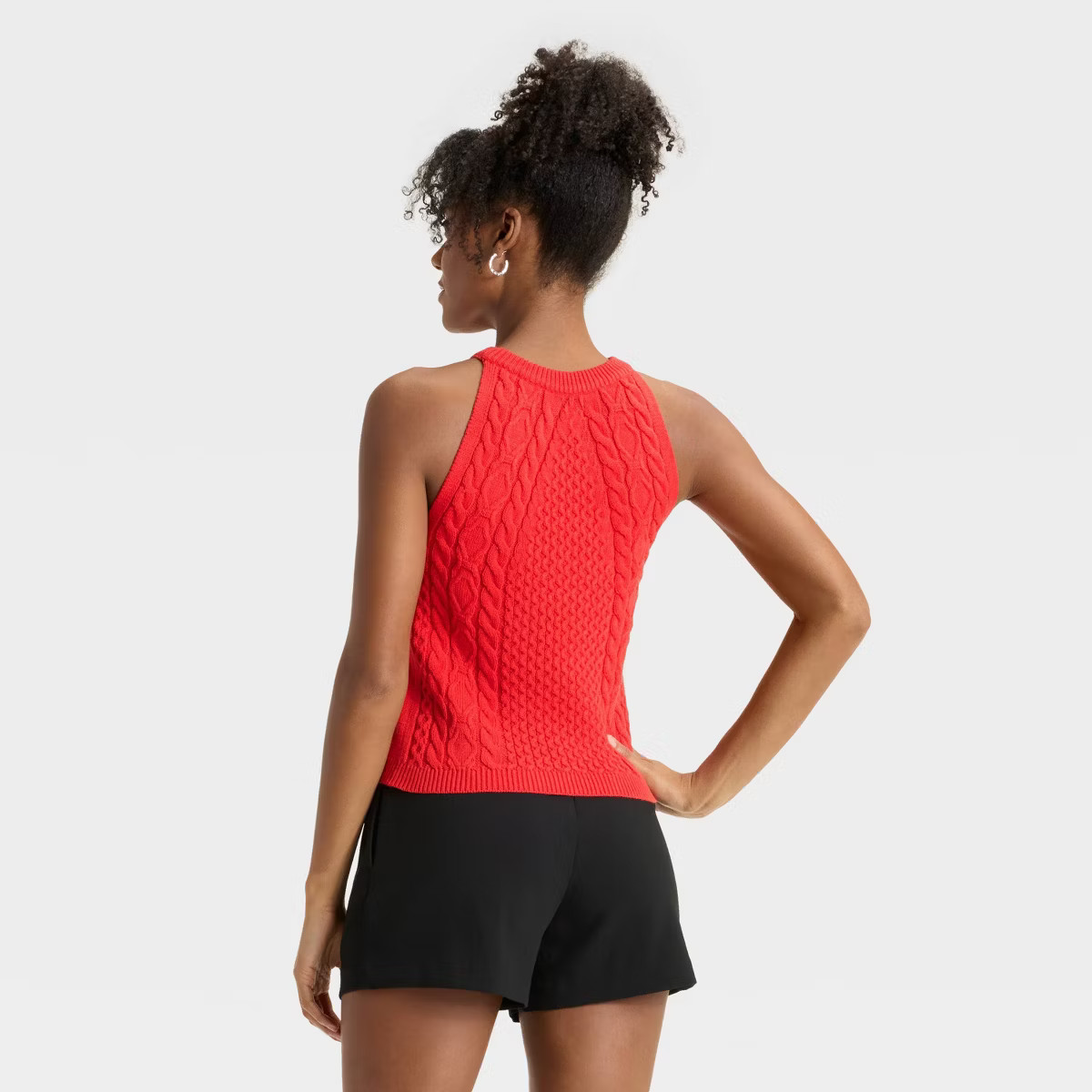 Women's Cable Crewneck Pullover Sweater Vest - A New Day™ Red S | Target