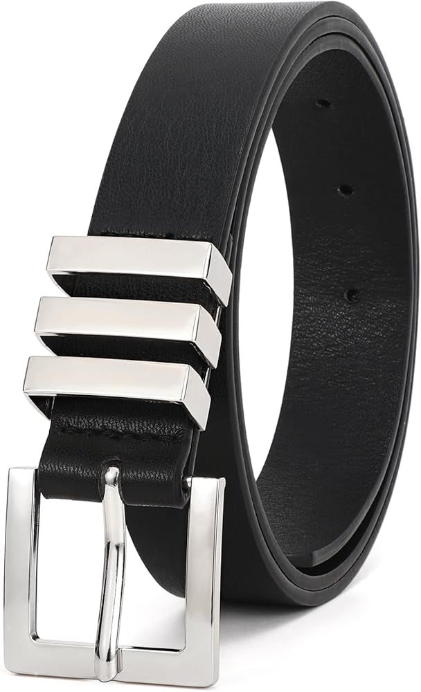 XZQTIVE Plus Size Women's Leather Belts for Jeans Pants Dress Fashion Ladies Waist Belt with Squa... | Amazon (US)