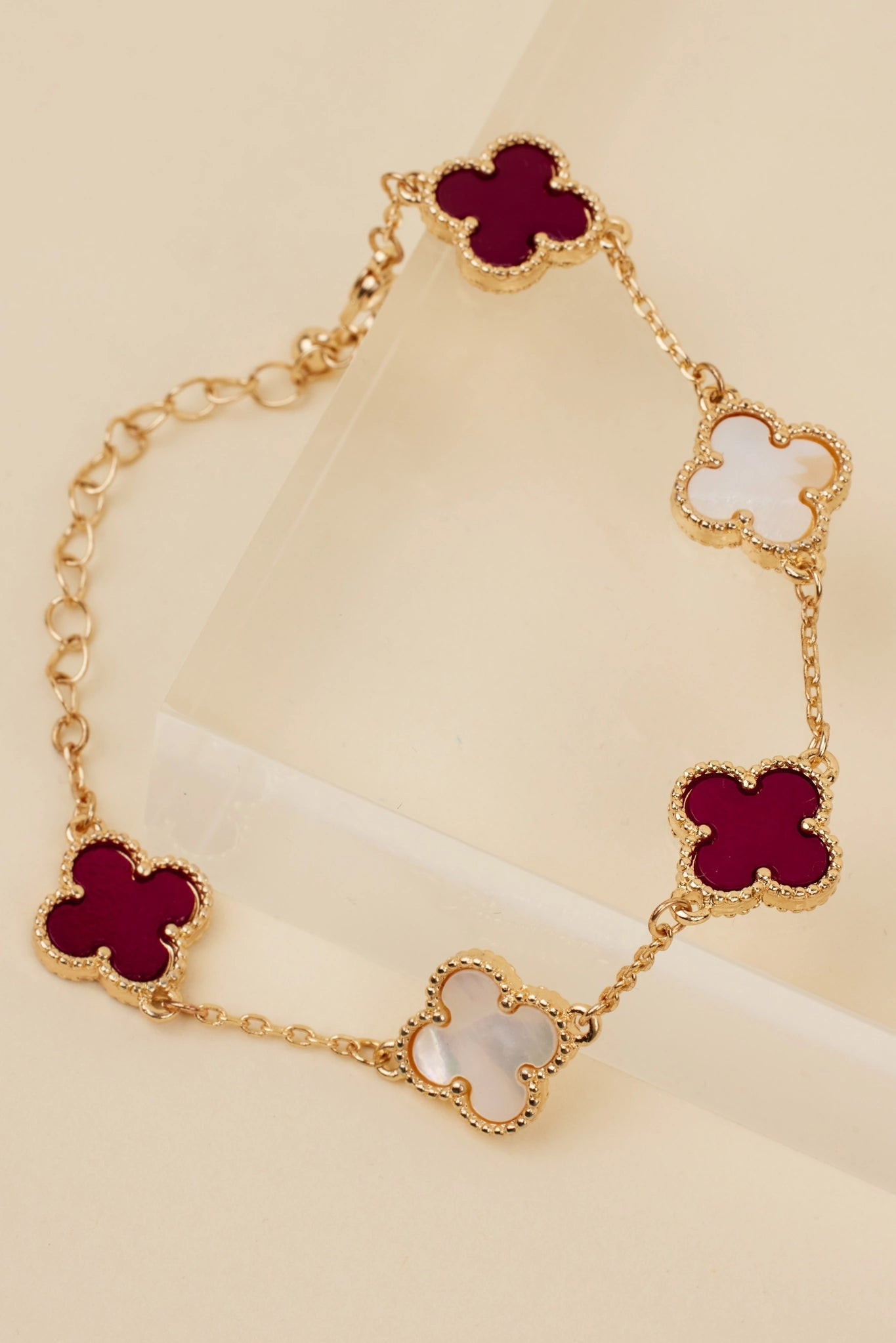Layne Bracelet- Burgundy/White | Avara