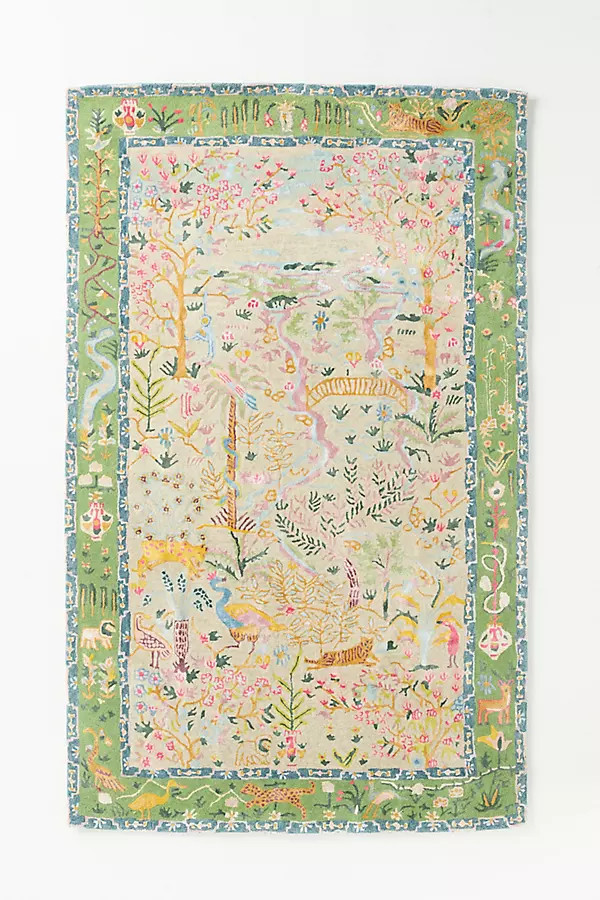 Wool & Viscose Blend Tufted Tales Menagerie Rug | Anthropologie (US)