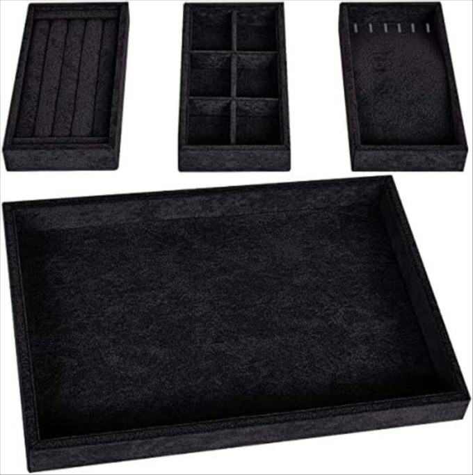 Click for more info about VIEFIN Velvet Stackable Jewelry Tray, Earring Drawer Insert Display Show Case, Dresser Organizer ...