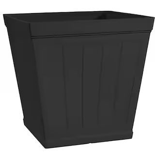 Classic Home & Garden Hanover 20 in. Black Beadboard Resin Square Planter HD1114-001S | The Home Depot