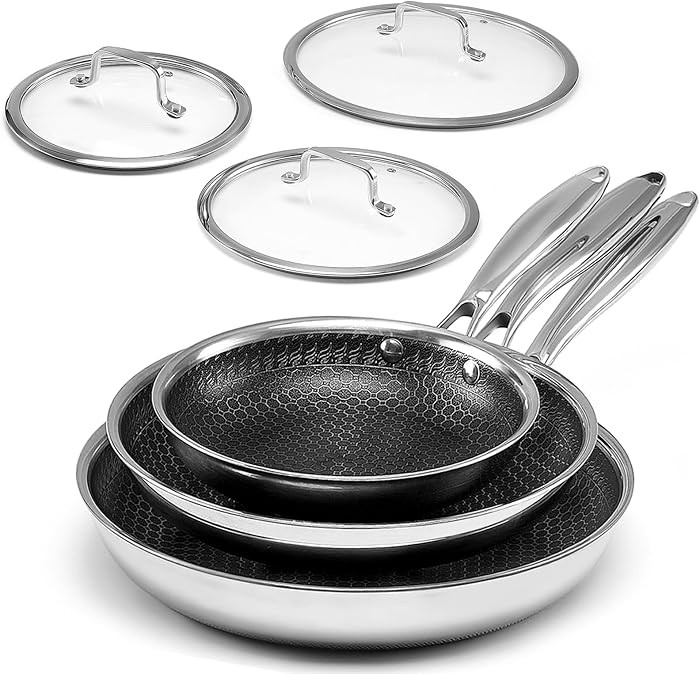 USELUCK Non Stick Frying Pans with Lid,8/10/12 inch Skillet Set,Update Coating.Compatible with Al... | Amazon (US)