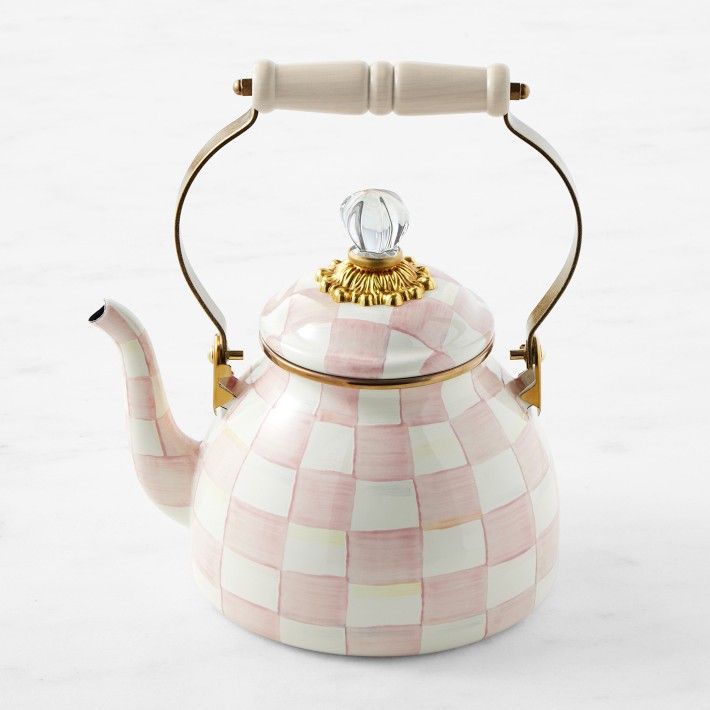 MacKenzie-Childs Rosy Check Tea Kettle | Williams-Sonoma