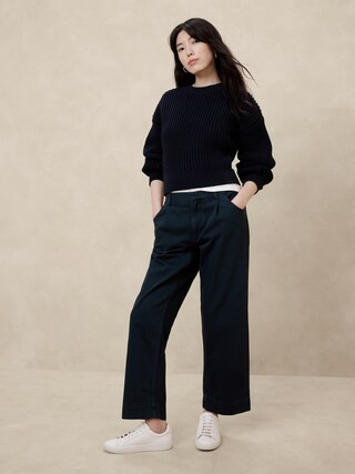 Twill Straight Pull-On Pant | Banana Republic Factory
