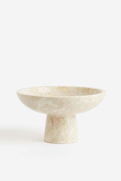 Marble Pedestal Bowl - Light beige - Home All | H&M US | H&M (US + CA)