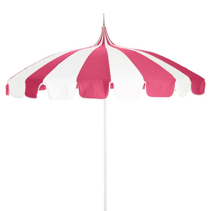 Aya Pagoda Patio Umbrella, Hot Pink/White | One Kings Lane