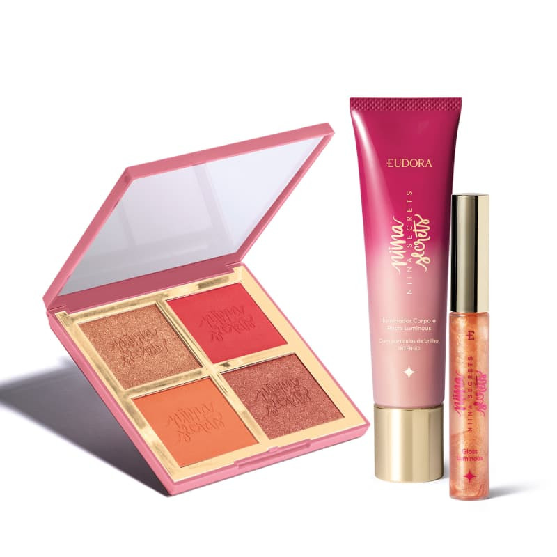 Kit Eudora Niina Secrets Luminous Palette Cor 02 (3 Produtos) | Beleza Na Web (BR)