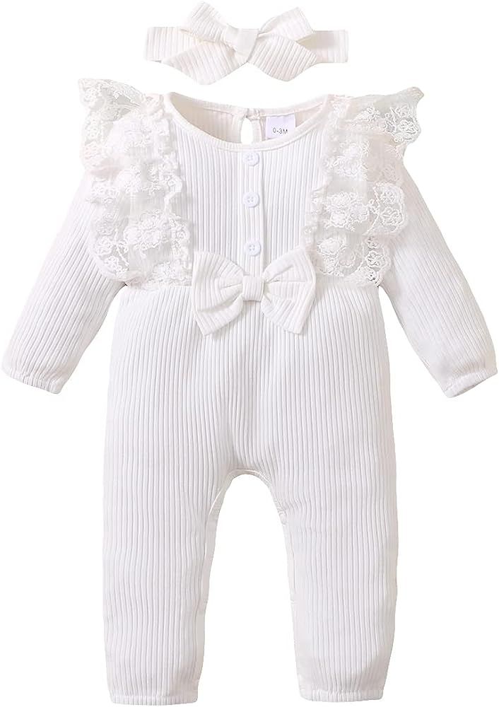 nilikastta Baby Girls Clothes Onesies Newborn Infant Ruffle Long Sleeve Romper Jumpsuit | Amazon (US)