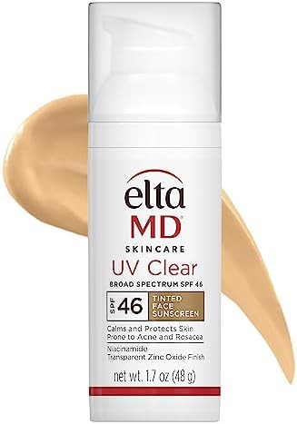 EltaMD UV Clear Tinted Face Sunscreen, SPF 46 Oil Free Sunscreen with Zinc Oxide, Protects and Ca... | Amazon (US)