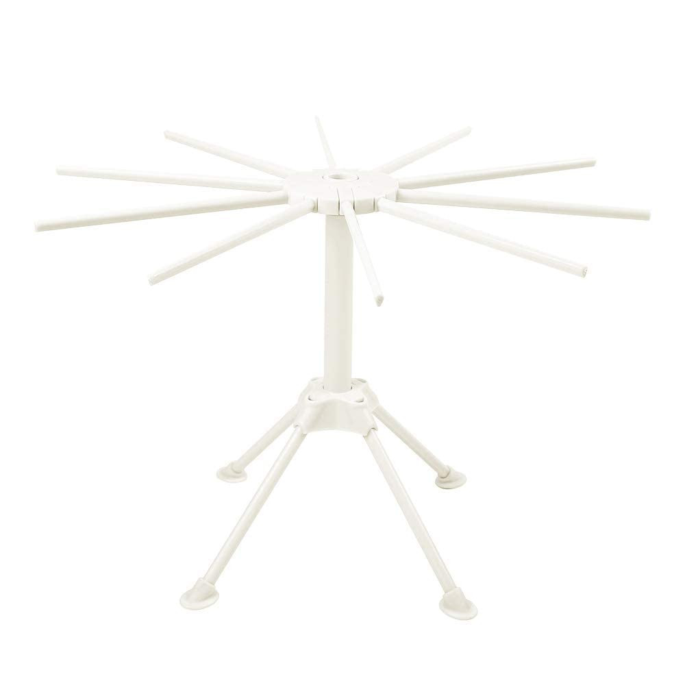 Cambom Collapsible Pasta Drying Rack - Spaghetti Noodle Drying Rack with 10 Bar Handles White | Amazon (US)