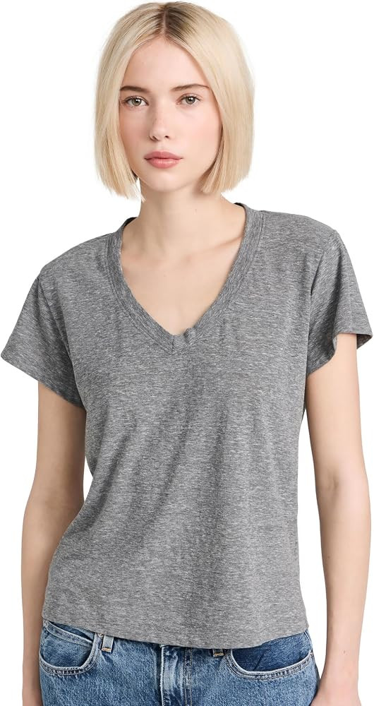 perfectwhitetee Women's Hendrix Cotton Boxy V Neck Tee | Amazon (US)