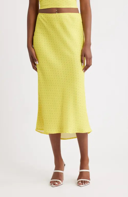 Bella Venice Evelyn Polka Dot Midi Skirt in Yellow at Nordstrom, Size X-Small | Nordstrom