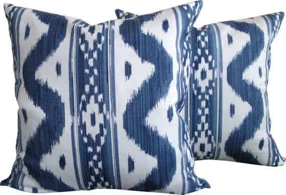 Bali Hai In Blue-Quadrille-China Seas-High End Designer Pillow Cover-Accent Pillow-Sofa Pillow-Si... | Etsy (US)