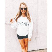 Blonde Womens CrewNeck Sweatshirt, Blonde Brunette Sweatshirt, Cute Graphic Top, Workout Sweatshirt Ladies Graphic Crewneck, Bestie BFF Top | Etsy (US)