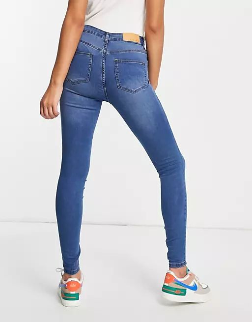 Noisy May Callie high waist skinny jeans in light blue wash | ASOS | ASOS (Global)