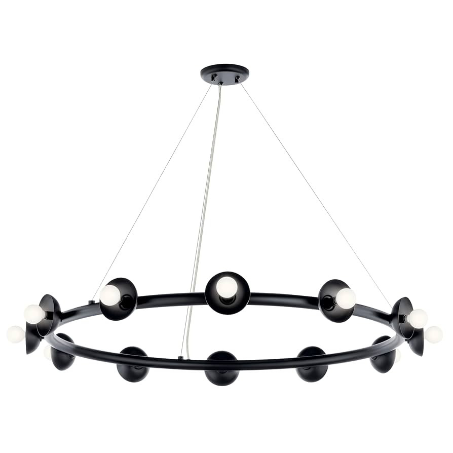 KICHLER Palta 12-Light Chandelier, Modern Light in Black, Sloped Ceiling Compatible, for Dining R... | Amazon (US)