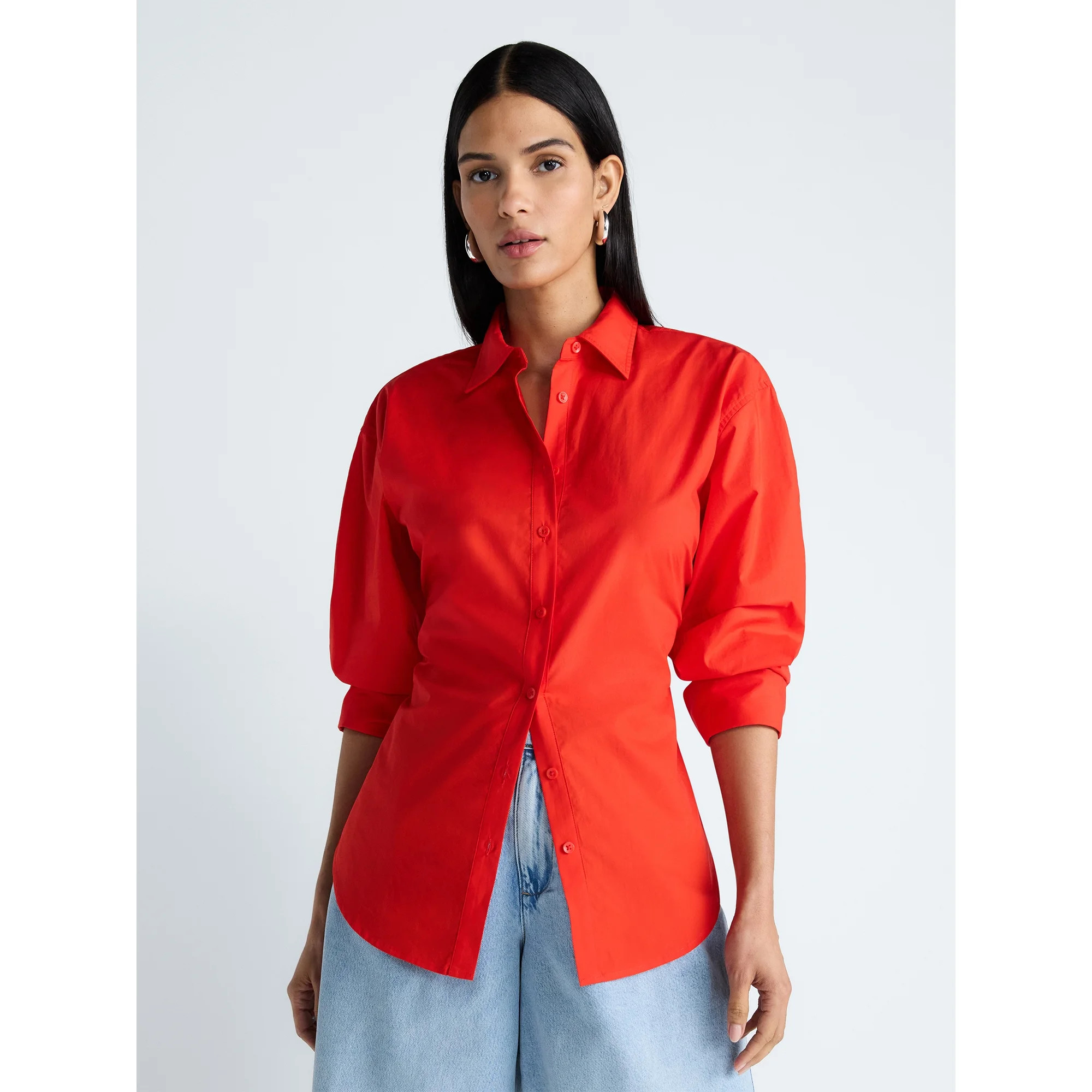 Devil Wears Prada Scoop Collection Women's and Women's Plus Lace Up Cotton Shirt, Sizes XS-4X | Walmart (US)