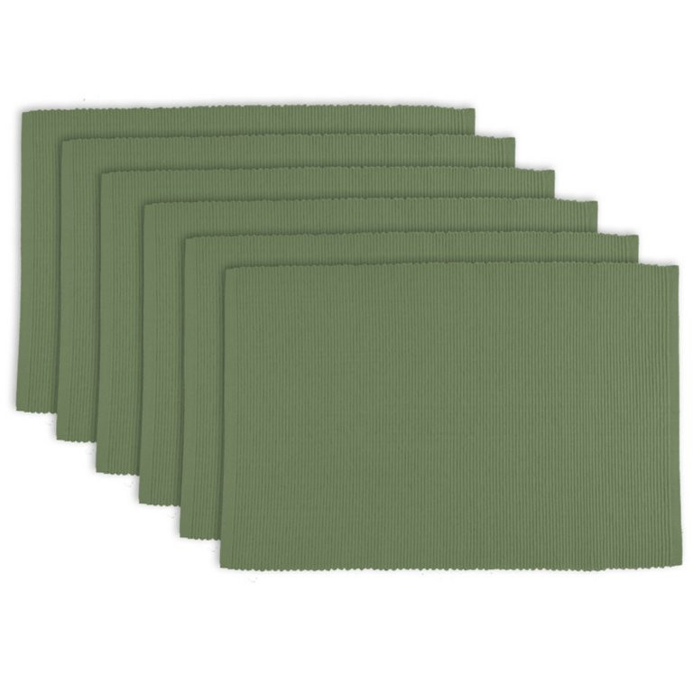 DII Ribbed Kitchen Placemat Set, Set of 6, 19"x13", 100% Cotton, Multiple Colors | Walmart (US)