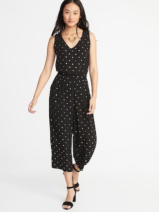 Waist-Defined Sleeveless Wide-Leg Jumpsuit for Women | Old Navy US