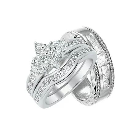 Matching Silver Wedding Bands for Bride and Groom Walmart (5/11) | Walmart (US)