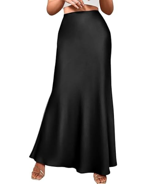 BTFBM Women's Summer Fall Skirt 2024 Silk Elegant High Waist Cocktail Party Wedding Mermaid Satin... | Amazon (US)