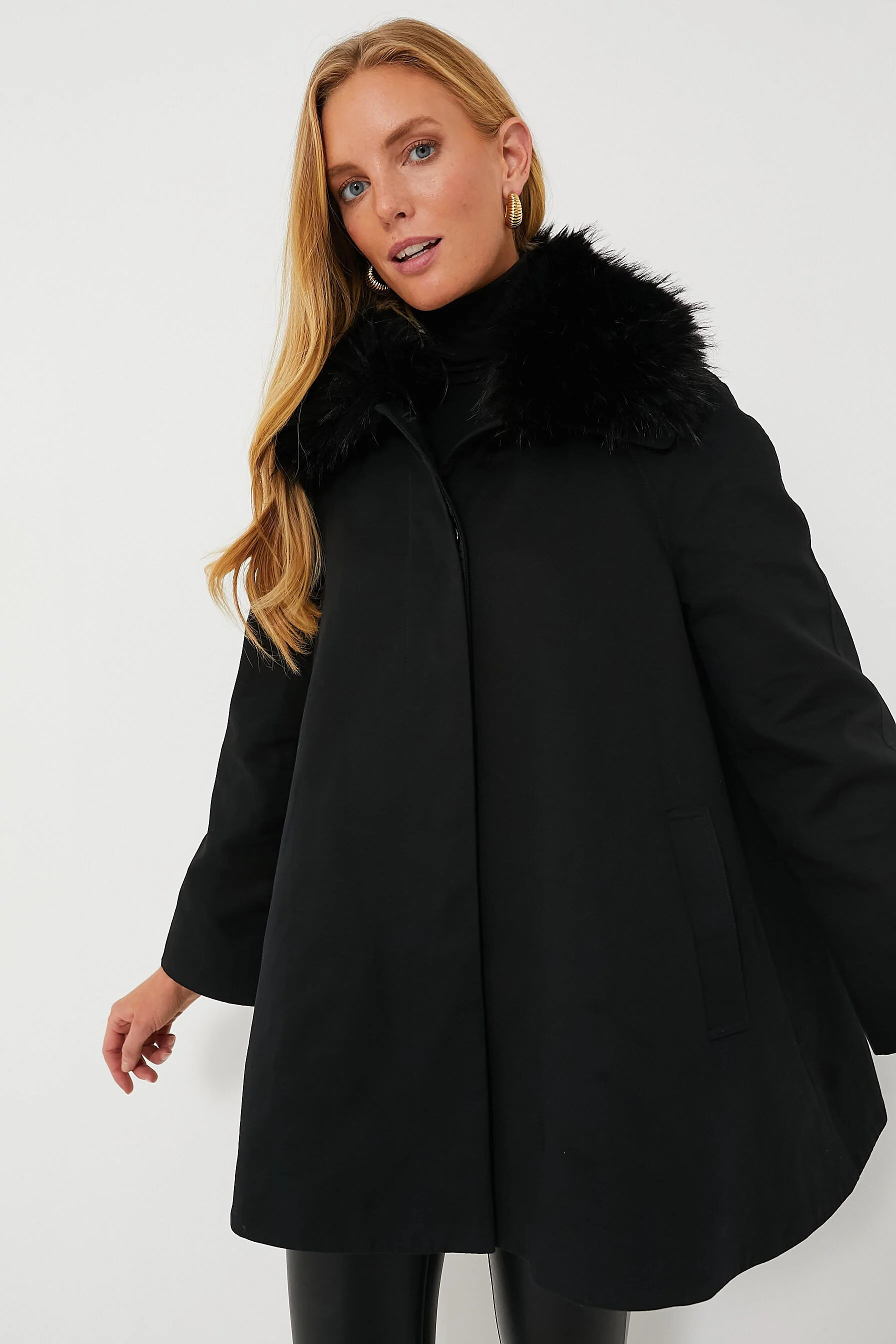 Fur Collar Cecile Swing Cape | Tuckernuck (US)