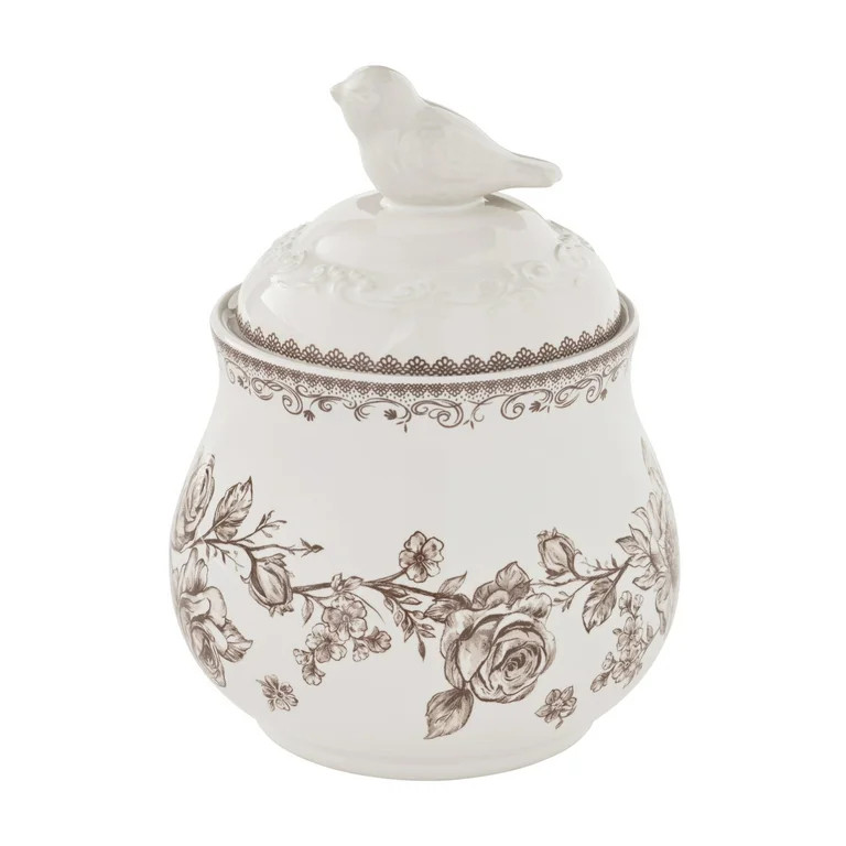 The Pioneer Woman Agatha Stoneware Sugar Bowl with Lid, Brown | Walmart (US)