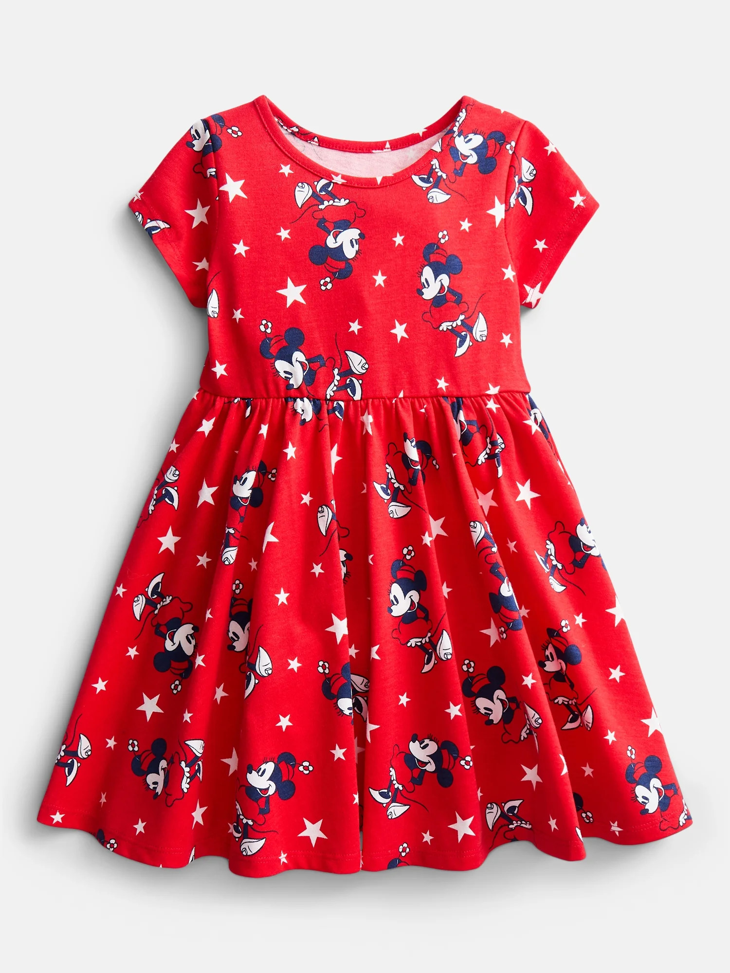 Disney Toddler Girls Starry Minnie Dress with Short Sleeves, Sizes 12M-5T | Walmart (US)