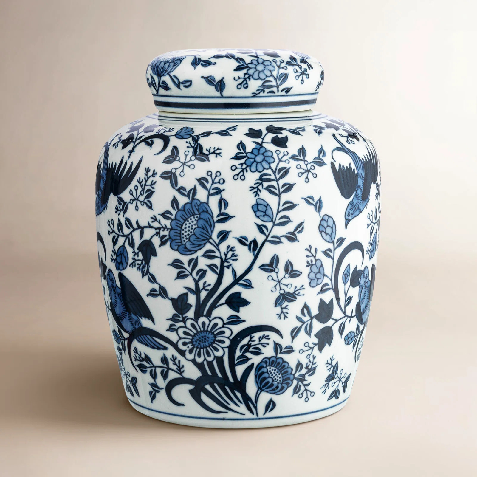 Chadwicks Decorative Bird Ceramic Ginger Jar with Lid | Birch Lane
