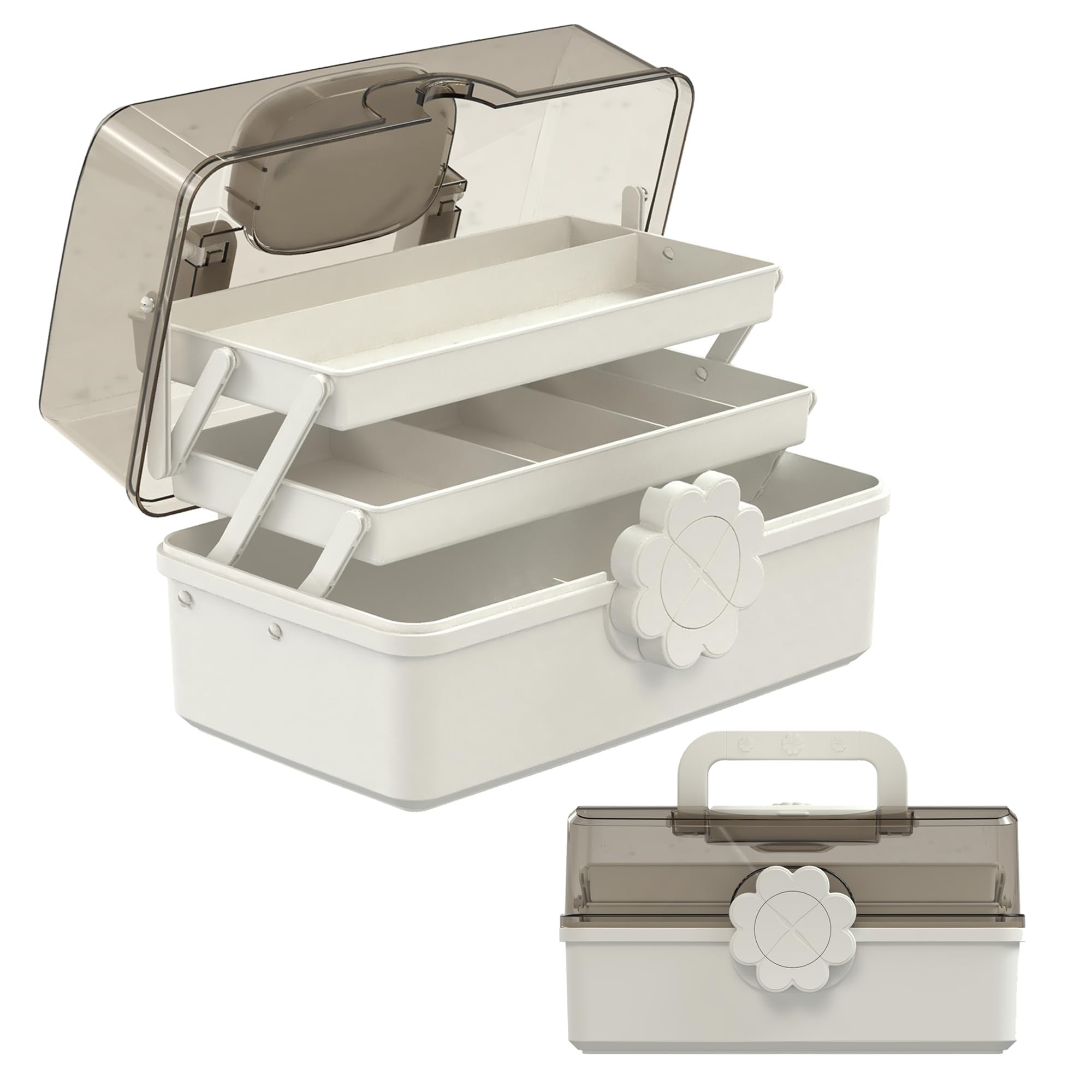 3-Layer Plastic Dividing Storage Box，Multifunctional Plastic Tool Box with Handle for Sewing, f... | Amazon (US)