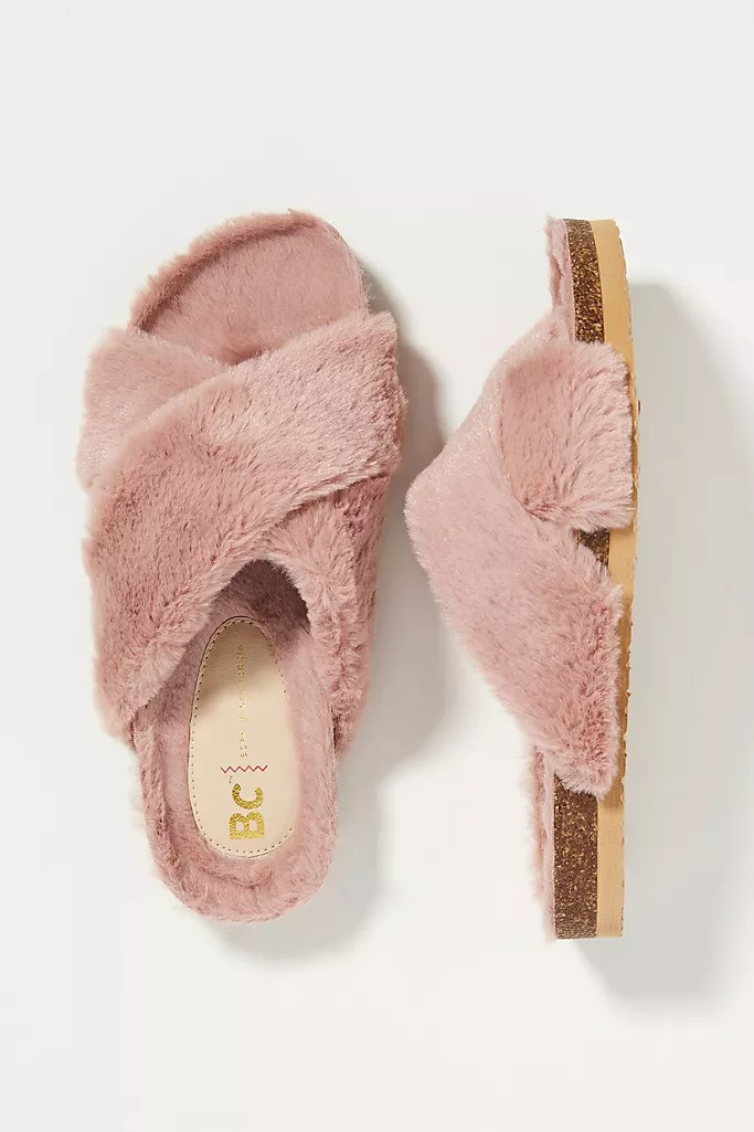 BC Footwear Triumph Faux Fur Slippers | Anthropologie (US)